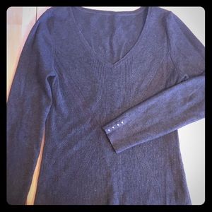 WHBM Grey V-neck Sweater